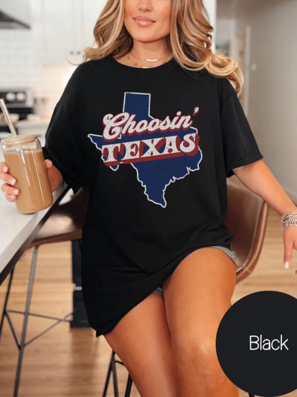 Choosin Texas Shirt Retro Western Graphic Tee Lone Star State T-shirt 254